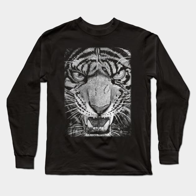 Fierce Tiger Long Sleeve T-Shirt by MartinWard